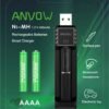 619ubJgC7oL._AC_SL1000_ Review of ANVOW Smart AAAA Battery Charger with Rechargeable AAAA Batteries for Surface Pen
