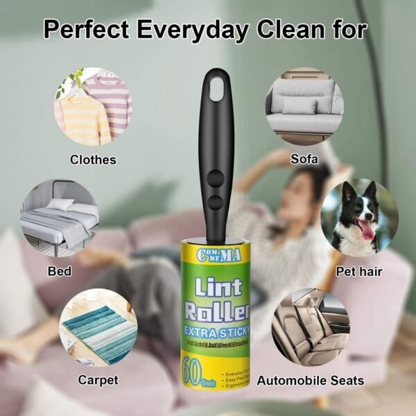 61d5R-YHHPL._AC_SL1000_ Review of COMMEMA Lint Rollers Extra Sticky Pet Hair Remover for Clothes and Furniture
