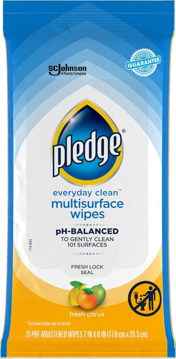 Pledge Multisurface Cleaning Wipes Review Fresh Citrus Scent for Everyday Household Cleaning