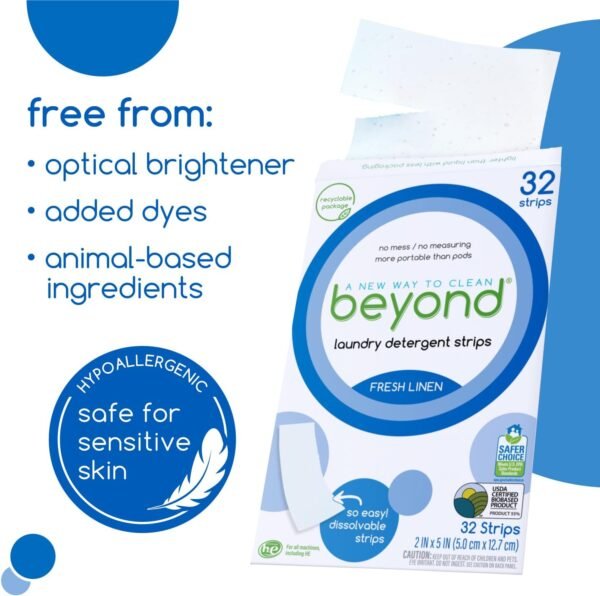 71UitQi7PtL._AC_SL1500_ Eco-friendly Laundry Detergent Strips Review Beyond Fresh Linen for Sensitive Skin