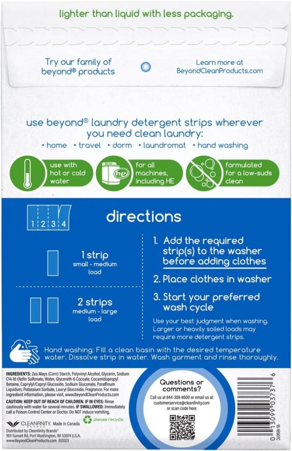 71YER8jEQ8L._AC_SL1500_ Eco-friendly Laundry Detergent Strips Review Beyond Fresh Linen for Sensitive Skin