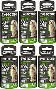 8187wNfa7L._AC_SY300_SX300_ Review of Evercare Giant Pet Hair Roller Refill 6 Pack for Lint Removal
