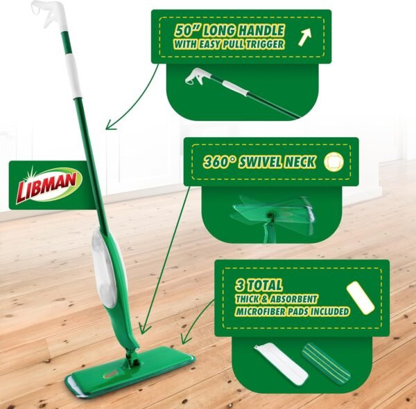 81L2hpJc2YL._AC_SL1500_ Libman Freedom Spray Mop review with Reusable Microfiber Pads for Hardwood and Tile Floors